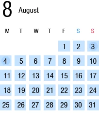 8月の運行カレンダー